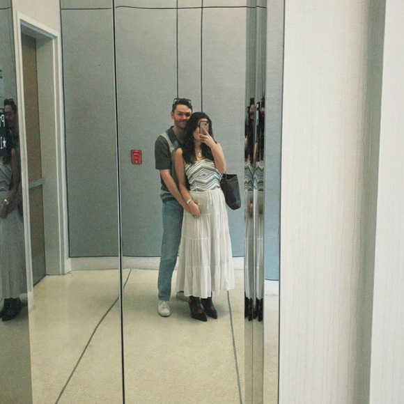 American Eagle Costal matching set size Small | white maxi skirt embellished top - Picture 2 of 11